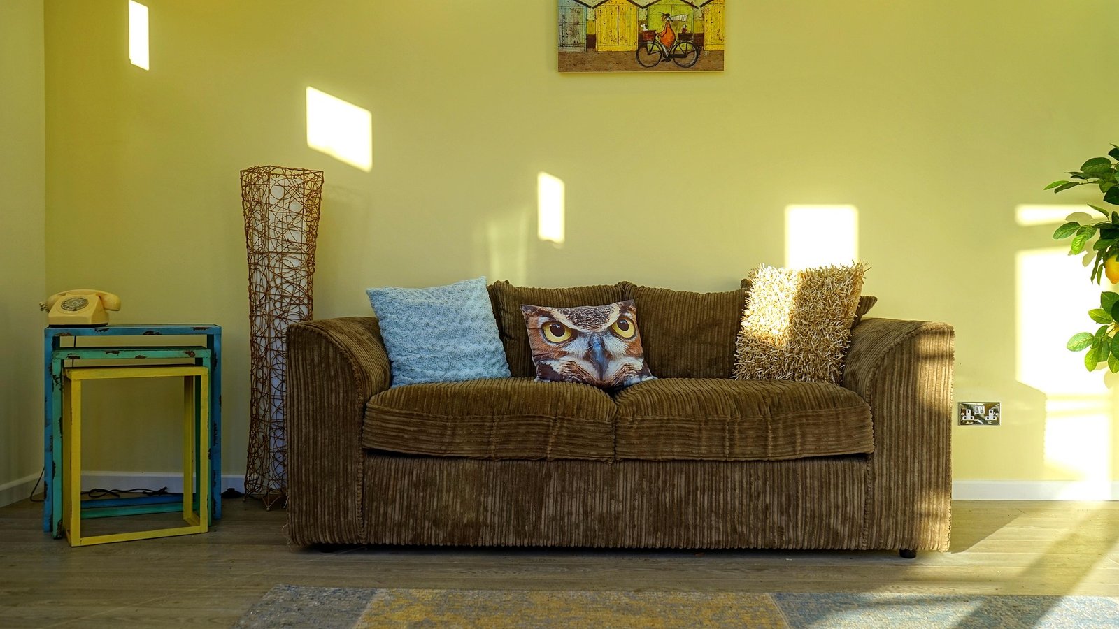 Textured cushions on a sofa